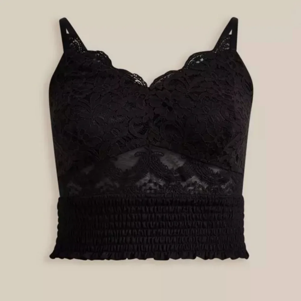 Torrid Lace Smocked Crop Top - Picture 9 of 9